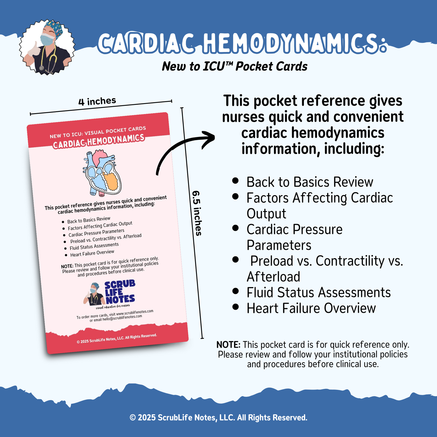 Cardiac Hemodynamics Pocket Card