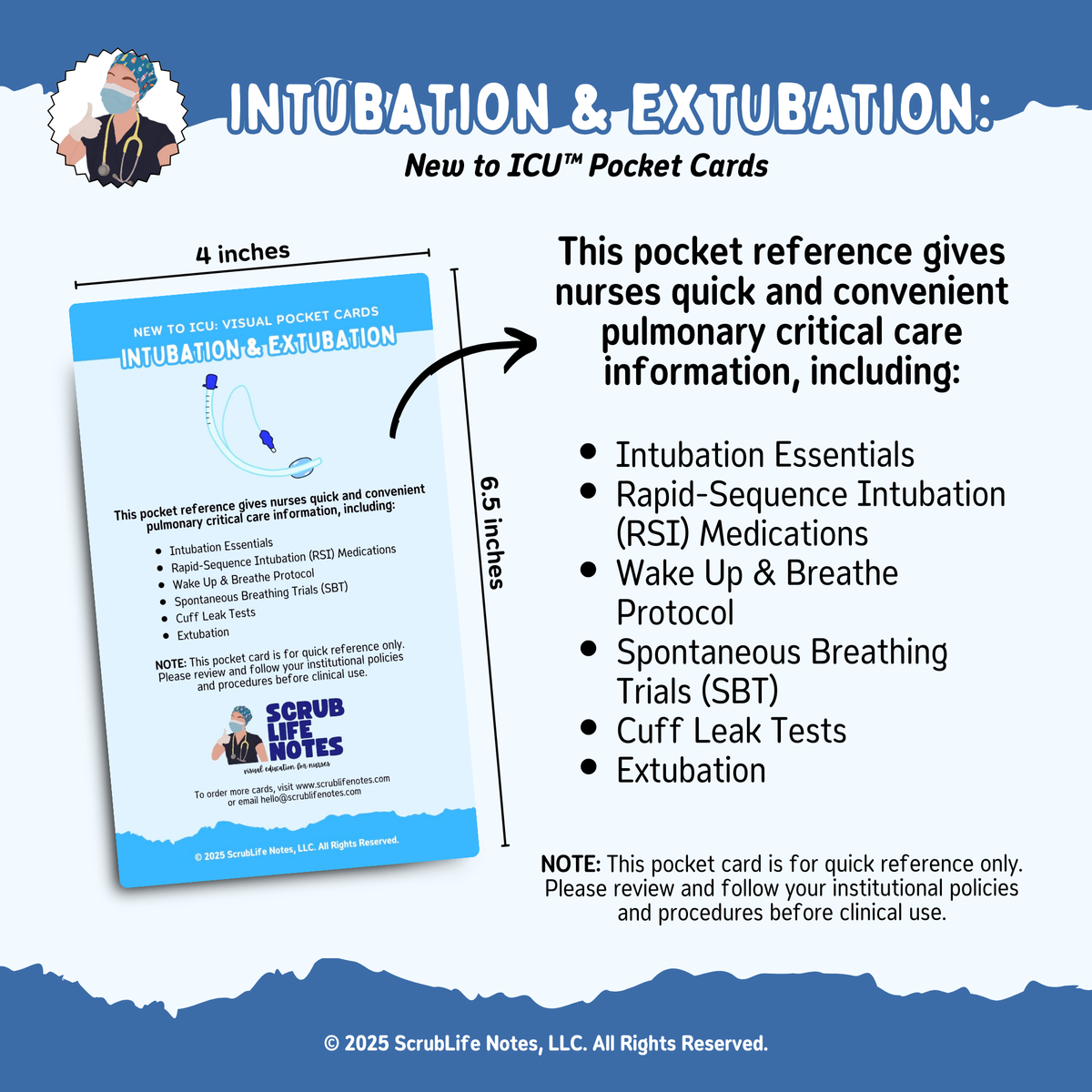Intubation & Extubation Pocket Card – ScrubLifeNotes®