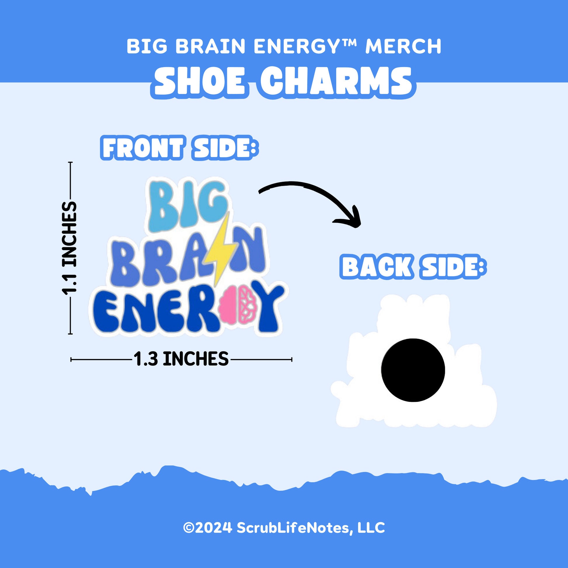 Big Brain Energy Croc Charms, Nursing Jibbitz, Nurse Gifts, BSN Graduation gift, ICU Nurse